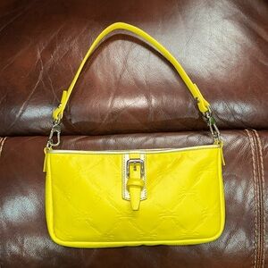 🔥🔥🔥Longchamp Yellow Leather Pochette Shoulder Bag